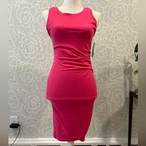 NWT Melrose & Market Ruched Hot Pink Fitted Dress - Sz XS